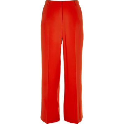 Red wide leg trousers